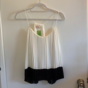 White and black blouse tank. Never worn with tags